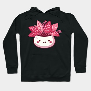 Cute Kawaii Plant in a Pot | Kawaii Red Leaf House Plant | Design for Kawaii Lovers Hoodie